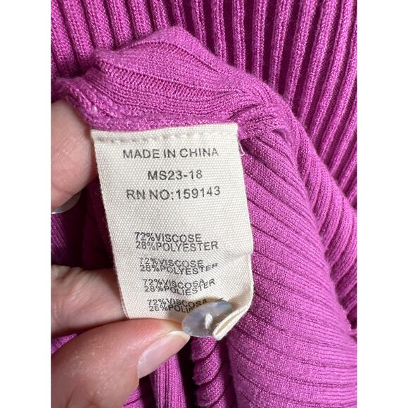 Frnch Paris Lydia Ribbed Dress Purple Pink Women's M - Picture 10 of 14